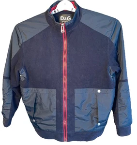 D&G Dolce & Gabbana Men’s Colorblock Bomber Jacket Red Trim Made In Italy Large - Picture 1 of 8