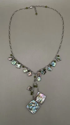 Women’s Necklace Sterling Silver 925 Mother Of Pearl Abalone - Image 1 of 4