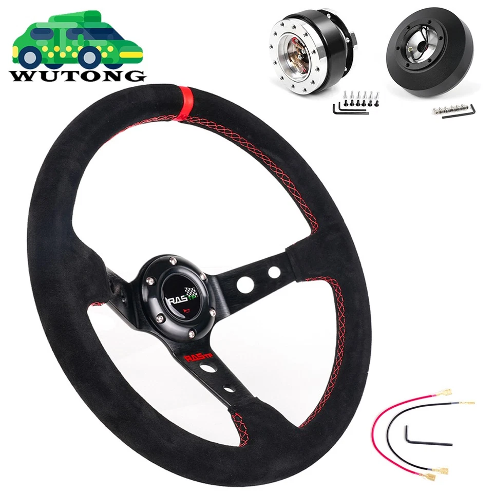 14" Suede Steering Wheel Quick Release Hub Adapter 161H For Ford F150 1992-1997 Foto 1 de 4