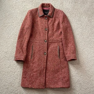 Coach Womens Tweed Wool Pea Coat Pink Size Small - Picture 1 of 8