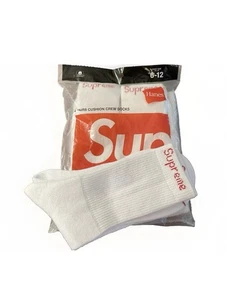 CALCETINES SUPREME/HANES BLANCOS (INDIVIDUALES) (UN PAR) AUTÉNTICOS NUEVOS (NO ES UN PAQUETE) - Imagen 1 de 20