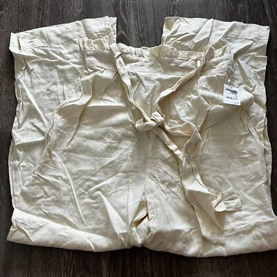 Pantalones Charlotte Russe Live Love Beige Mezcla de Lino Pantalones Ligeros tiro alto Foto 1 de 4