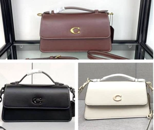 Bolso Bandolera COACH CR707 Juno Bolso de Hombro Negro/Marrón/Blanco Outlet - Imagen 1 de 25