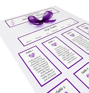 Personalised A3 Wedding Table Plan / seating plan- lots of colours available - Picture 1 of 6