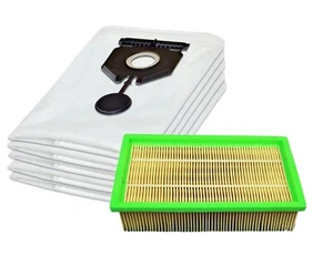 5 Staubsaugerbeutel + 1 Filter geeignet für Kärcher 2.889-154.0 NT 30/1 30L - Bild 1 von 6