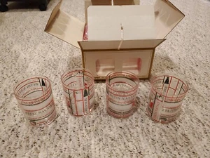 4 Vintage Culver 14oz Holiday Drink Rocks Glasses with coasters new in box - Picture 1 of 6