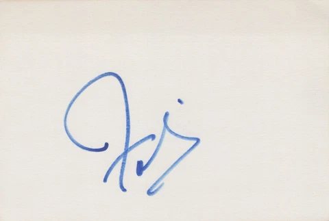 Fabian signed 4x6 index card Cover