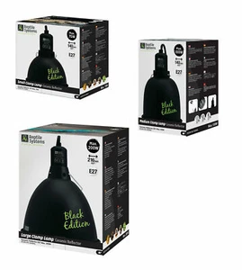 Reptile Systems BLACK EDITION Reflector Clamp Lamp Basking Lamp Dome Holder - Picture 1 of 4