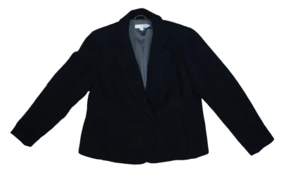 Chaquetón Boden para mujer negro de lana texturizada manga larga cruz muesca a presión solapa 16A Foto 1 de 4