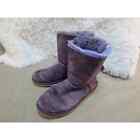 Ugg Womens Shoes 6 Boots Purple Bailey Bow Dusty Purple Shearling Lining 