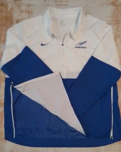 Nike Vented Windbreaker Mens XXL 1/4 Zip Blue White Vented 2XL Pullover - Picture 1 of 14