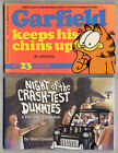 Lot of 2 COMIC BOOKS Garfield Keeps his Chins Up & Night of Crash-Test Dummies