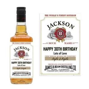 PERSONALISIERTES JIM BEAM FLASCHENETIKETT BOURBON WHISKEY GEBURTSTAG NAME - Bild 1 von 2