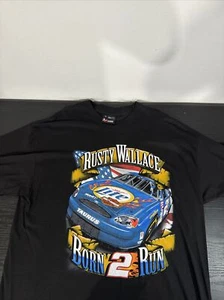 Vintage Rusty Wallace Harley Davidson T Shirt XL NASCAR Born 2 Run Racing Miller - Picture 1 of 13