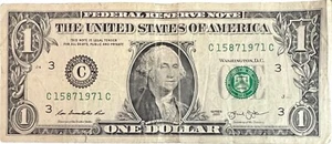 Billete de un dólar de $1 15871971 aniversario de cumpleaños 7 u 8 de julio de 1971 - Imagen 1 de 3