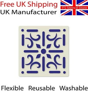 Mediterran Nr.4 Fliesen Bastelschablone waschbar wiederverwendbar Mylar 10cm oder 15cm - Bild 1 von 9