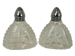 Irving Rice 1930s Art Deco Diamond Cut Crystal 2.75” Salt & Pepper S&P Shakers - Picture 1 of 4