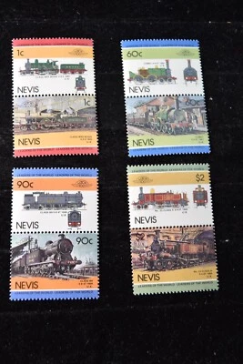 NEVIS  1985 issue   TRAINS    Se-Tenant     S192+195+201+203     MNH - Image 1 of 3