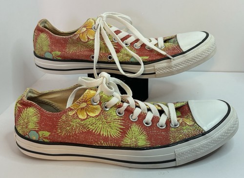 SNEAKERS CONVERSE CHUCK TAYLOR STAMPA HAWAIIN FIORI DI IBISCO UOMO 9 DONNA 11