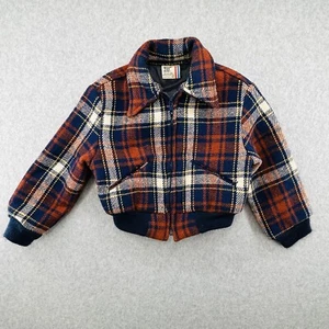 Billy The Kid Heavy Zip-Up Collared Boys Size 5Y Red Plaid Flannel Winter Jacket - Picture 1 of 11