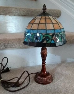 VNTG Ting Shen Beaded Glass Mosaic Lamp with Mosaic Shade Electric Desk Light - Picture 1 of 3