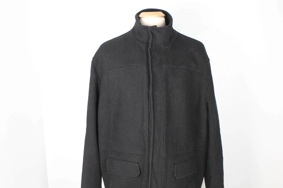 J. Ferrar Men’s Black Modern Fit Wool Blend Zipper / Buttons Jacket Size XXL - Image 1 of 4