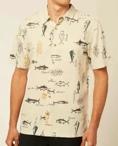 O'NEILL Men's ISLAND RUNNERS Woven S/S Shirt - KHA2 - Size Medium - NWT  - Picture 1 of 3