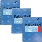 Pukka Pad, Easy-Riter A4 Notebook 3-Pack ? Twin Wirebinding with 150 Pages of 80