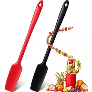 Long Handle Silicone Jar Spatula Kitchen Scraper Non-Stick Rubber For Jars, 2) - Picture 1 of 7