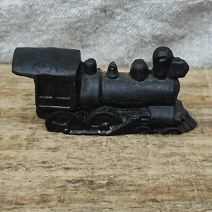 Kleine Dampflok handgeschnitzt aus Kohle Mid West Handwerk Ornament - Bild 1 von 5
