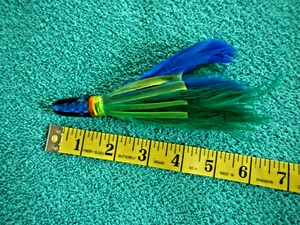 VINTAGE - BIG GAME ANGELKÖDER - THUNFISCH - BLAU / GRÜN TROLLFEDERN - SALZWASSER - Bild 1 von 11