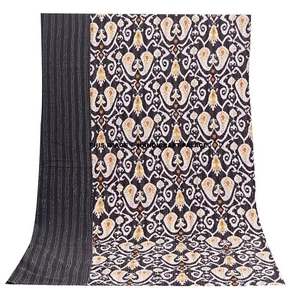 Black Paisley Kantha Quilt Twin Size Cotton Hippie Boho Rali Gudari Blanket Art - Picture 1 of 4