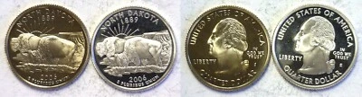 2006-S North Dakota Statehood Quarter Silver & Clad Proofs 2 Coin Set - Image 1 of 3