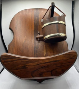 Vtg Wooden Canteen Hanging Wood decor 16 x 13.5 inches - Picture 1 of 9