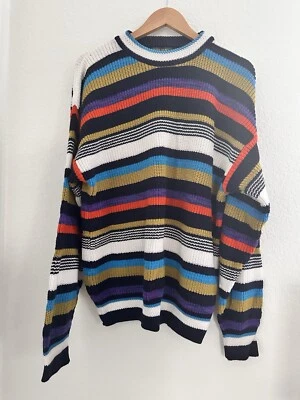 Suéter De Colección Colores Por Alexander Julian Para Hombre Grande Hecho en EE. UU. Rayas Abuelo Foto 1 de 4