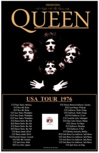 Queen 1976 box office CONCERT poster   North America Tour Freddie Bohemian - Picture 1 of 4