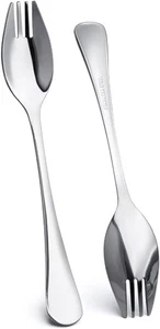 Spork 6er Pack langer Griff und strapazierfähige 18/10 Sporks Edelstahl 6 Stück  - Bild 1 von 6