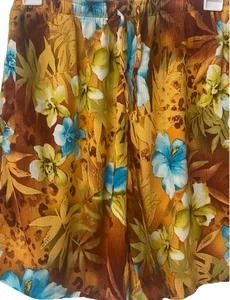 Caper’s & Damon’s Petites PM Rayon Floral Hawaiian Shorts Women’s Elastic Waist - Picture 1 of 6