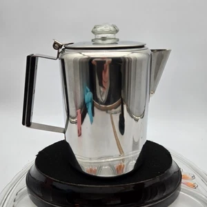 VTG Coffee Pot 18/8 Stainless Steel 9 Cup Percolator For Home Or Camping - Picture 1 of 11