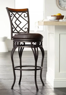 Hartley Bronze Swivel Bar Stool 30" High Traditional for Kitchen Counter Island - Image 1 of 4