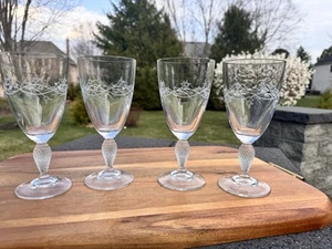 Mikasa Enchanted Moments Wine & Iced Tea Glasses Diamond Stem ~Set of 4 - Picture 1 of 10