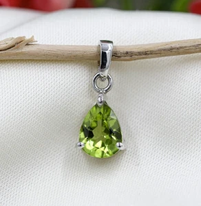 Colgante de peridoto verde pera colgante de peridoto de piedras preciosas... - Imagen 1 de 5