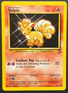Pokemon Base Set 2 WOTC Common Vulpix 99/130 Casi Como Nuevo/Como Nuevo - Imagen 1 de 1