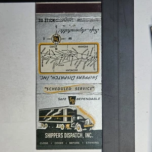 Shippers Dispatch Inc. Mid Century Map Design Vintage Matchbook - Picture 1 of 3