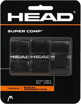 HEAD Super Comp Raqueta Overgrip - Cinta de agarre para raqueta de tenis - Paquete de 3, Foto 1 de 4