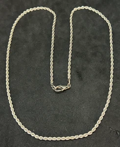 925 Sterling 2.2mm Rope Chain Necklace 20in - 9.22g - Picture 1 of 3