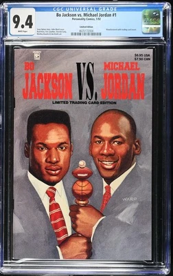 1992 Bo Jackson vs. Michael Jordan #1 Limited Card Edition CGC 9.4 Top Pop 1 - Image 1 of 3