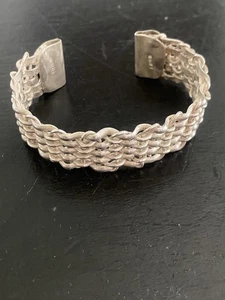 Vintage Sterling Silver Cuff Bracelet 6.25" x .75" 40 Grams - Picture 1 of 11