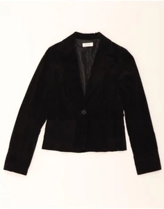 PIMKIE Womens Crop 1 Button Blazer Jacket EU 36 Small Black Cotton AL10 - Picture 1 of 3
