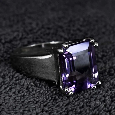 Anello di fidanzamento in argento sterling 925 ametista naturale da 6,67... - Immagine 1 di 4